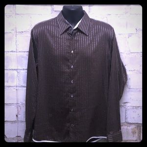 George Roth Brown and Silver Men’s Dress Shirt